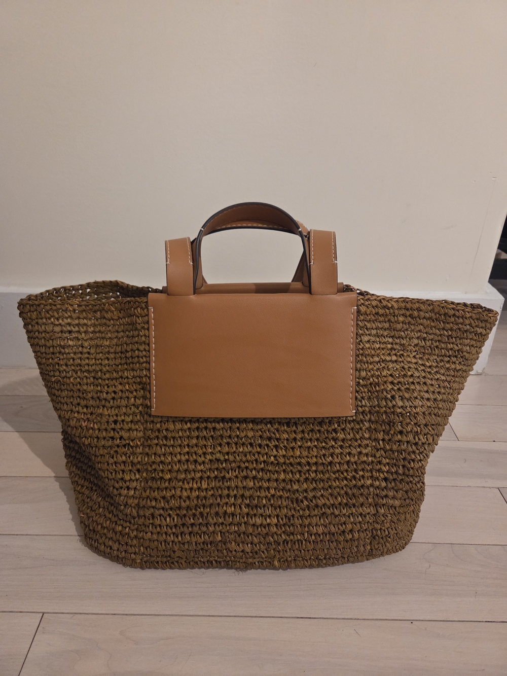 Proenza Schouler Brown Woven Tote with Tan Leather Panel - Picture 6 of 10